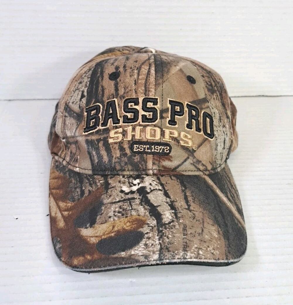 Bass Pro Shops 1972 Camo Hat Cap Green Adjustable Embroidered Fishing Hunting